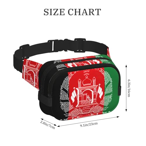 Sac banane Afghanistan carré imprimé avec double compartiment de rangement - 3