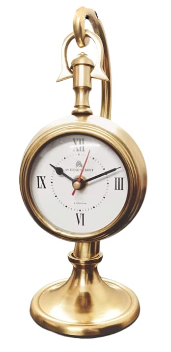 AHSKY Time Instruments Metal Aluminum Table Clock Antique Home Decor Office Room Designer Contemporary Aluminum Metal Wall Clock - Elegant Table Clock for Home Office Decor Size 10