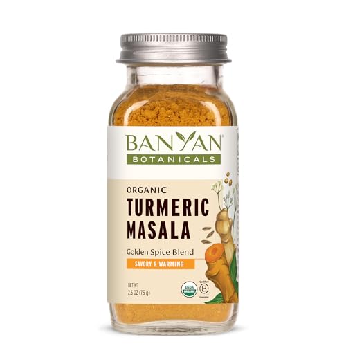 Banyan Botanicals Turmeric Masala Spice Mix – Organic Ayurvedic Spice Blend – Warming & Savory Cooking Spices with Organic Turmeric Powder – 2.6 oz – Non-GMO Sustainably Sourced Vegan