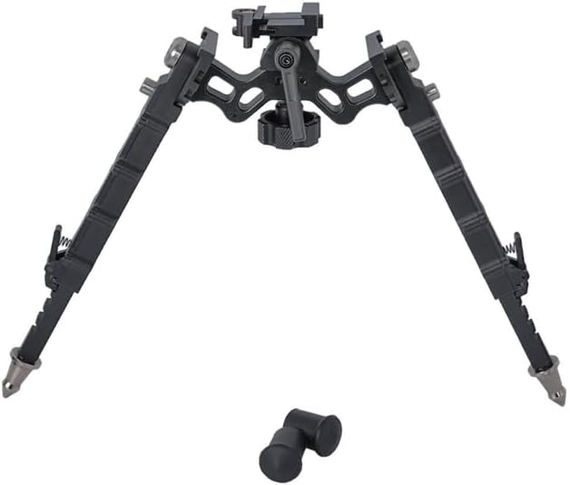 7.5-9.25” Tactical Wide Stance Rifle Bipod Pan & Cant with QD Picatinny Rail Mount Built-in Spike & Rubber feet