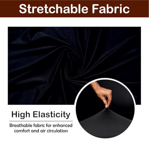 Image of Eleganta Stretch Solid Office Chair Covers with Armrest Cover | Pack of 2 | Universal Removable Polyester Spandex & Seat Case Protector | Washable Desk Rotating Chair Soft Seat Covers (Solid Black)