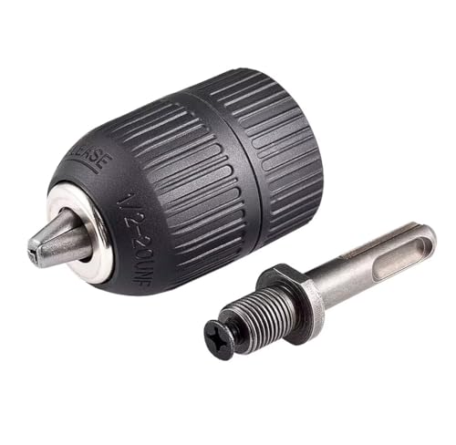 HOHXEN Keyless Large 3-Jaw Drill Chuck Screwdriver Adapter with Quick-change 1/4