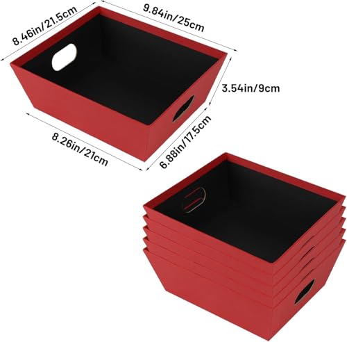 Geschenkkorb Leer Pappe, Geschenkkörbe Leer Groß – Weihnachten Geschenkbox – Geschenkverpackung Box für Valentinstag Geschenke [5er-Pack Rot]