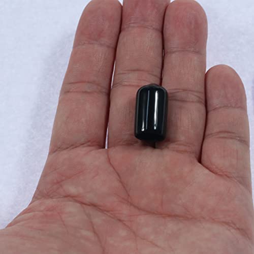 Image of Acocony 7 /16 Inch Rubber Cap (11.15 mm) Round Black Pack of 40 | PVC Rubber End Caps Dustproof, Protective & Aesthetic Flexible Covers for Tubing, Pipes, Poles, Bolts & More