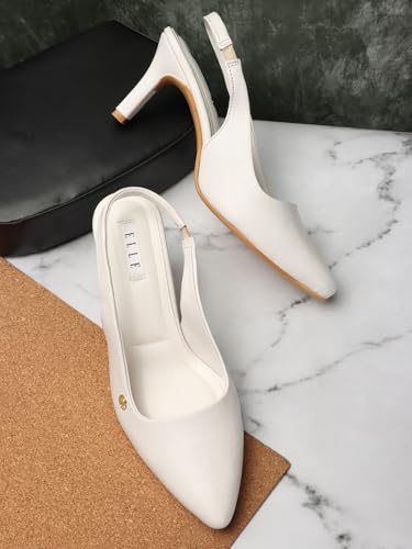 Image of ELLE Women Stylish and elegant Slingback Kitten Heel Mule Sandal