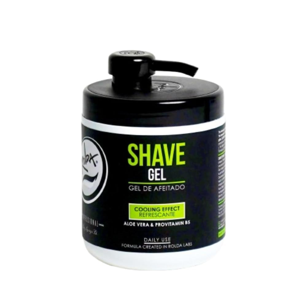 Rolda Refreshing Shave Gel For Sensitive Skin - Clear Non-Foaming Shaving Gel for Men With Aloe Vera, Pro-Vitamin B5 (17.63oz | 500g)
