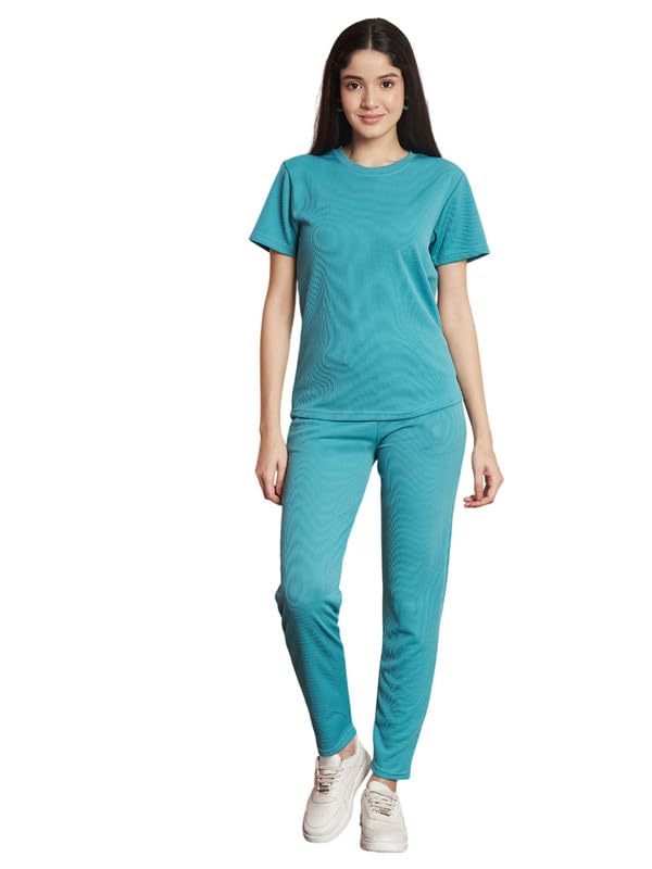 Image of DTR FASHION Polyester Blend Solid Lining Tracksuit | Night Wear Suit For Women
