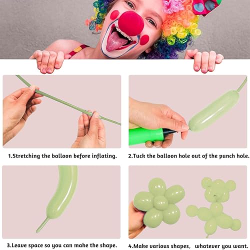 Image of Avocado Green Long Balloons Premium 260 Twisting Balloons Animals Magic for Birthday Kids Wedding Party Supply 100pcs