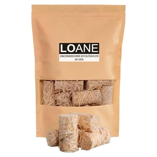 LOANE - Encendedores Ecológicos – Pastillas Encendido Chimenea, Encendedor Chimenea y Barbacoa, Encendedores Naturales De Lana De Madera (30 Unidades)