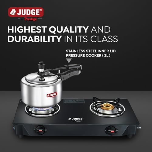Image of Judge by Prestige 2L Classic Stainless Steel Pressure Cooker (Innerlid)|Sturdy Handles |Gas & Induction Compatible