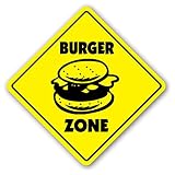 SignJoker] Burger Zone Sign Hamburger Signs cart Stand ham neon Wall Plaque Decoration