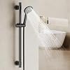 Shower Slide Bar Handheld Shower Head with Hose, 5-Function Hand Shower with Wall Mount,shower slide bar,adjustable height shower head (A-round, Matte Black)
