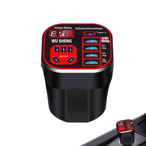 Convertidor para coche, convertidor para vehículo a toma de corriente | Toma de 220 V para ordenador dispositivos electrónicos SUV Camión Vehículos RV Viaje