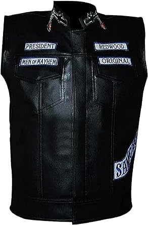 Mens Jax Teller SOA Biker Real Leather Vest
