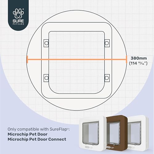Sure Petcare Montageadapter für SureFlap Haustierklappen, zur Verwendung mit der Sure Petcare SureFlap Mikrochip-Haustierklappe für Katzen und kleine Hunde, zum Einbau in Glasscheiben, braun, 2er-Pack