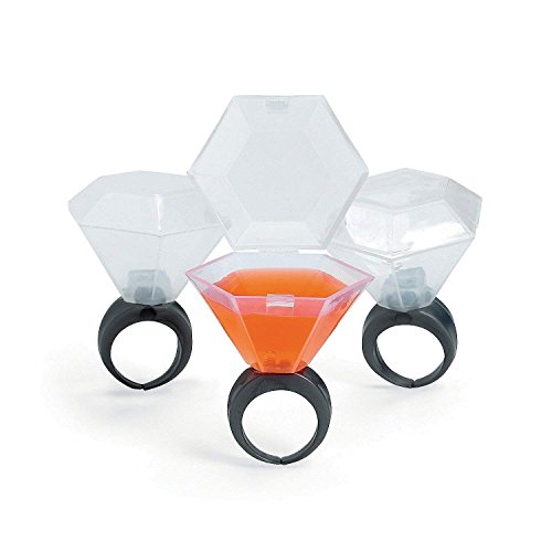 Plastic Wedding Ring Shot Glass 12 clear Bridal party favors