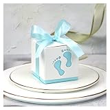  NYMFEA yaoqijie 20/50 / 100pcs Pie Candy Caja Carro Carro Bolsa Dulce Huellas Favoritos Favor Favor Regalo Cajas Ducha Cumpleaños Bautismo Contenedor Lasting (Color : Foot Light Blue, Size : 100pcs)