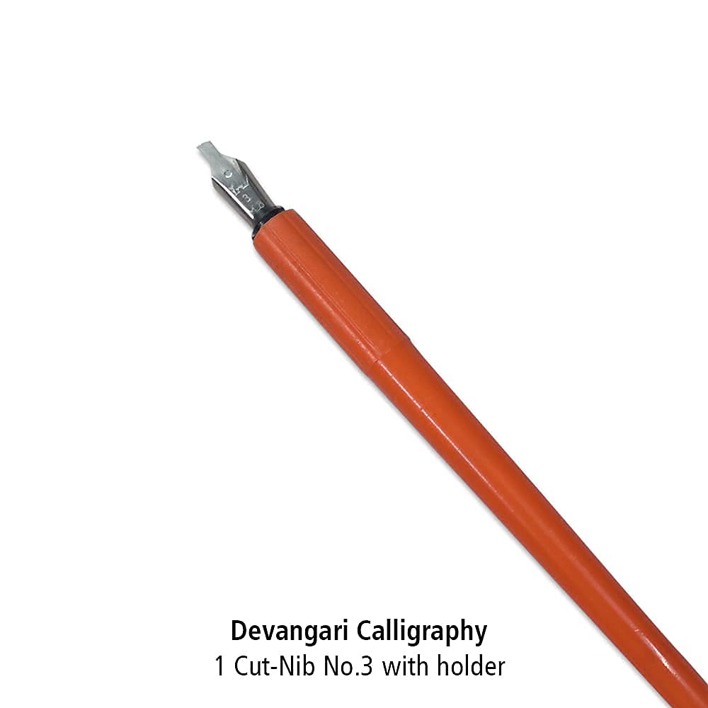 Penkraft Devanagari Calligraphy DIY Kit | Includes Calligraphy Textbook, Single Line Notebook & Nib with Holder | Perfect for Beginners & Art Enthusiasts
