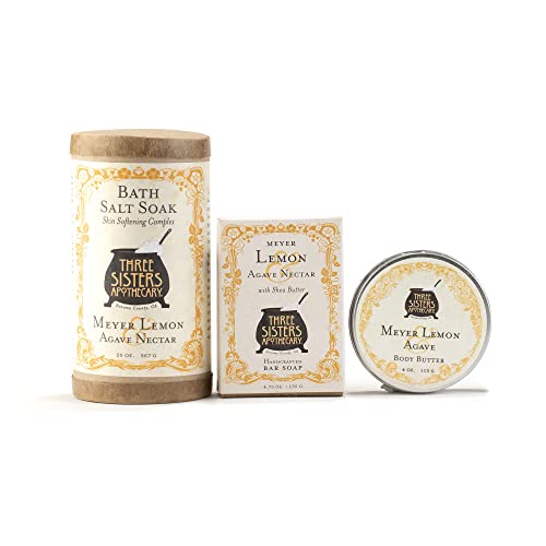Image of Three Sisters Apothecary Bath & Body 3 Piece Gift Tote (Meyer Lemon)