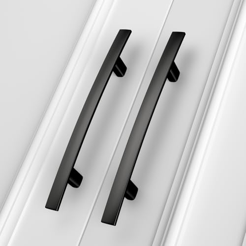 homdiy 10 Pack Matte Black Cabinet Pulls, Solid Zinc Alloy, 4 Inch CC