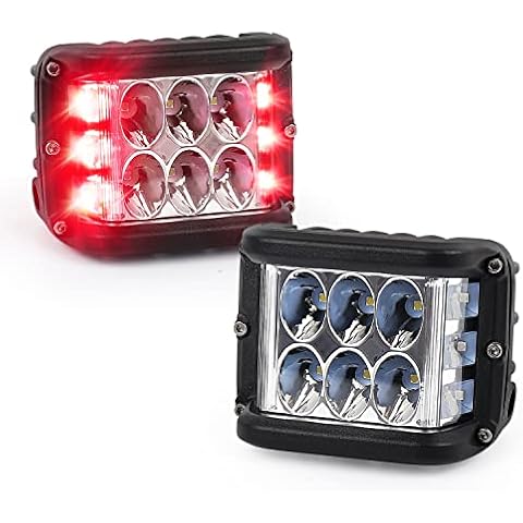 LED Side Shooter Pod Light Bar with Strobe Off-Road Light Pods Cover