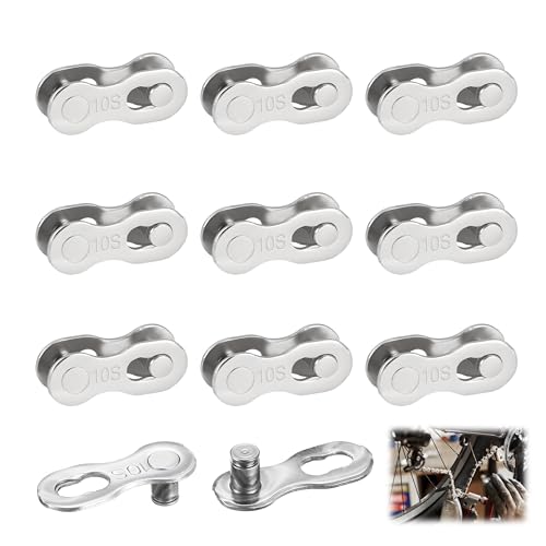 10 pares de cadena rápida, eslabones de cadena de 10 velocidades reutilizables, bicicleta de carretera de acero antioxidante, fáciles de montar cierres rápidos para MTB Road City