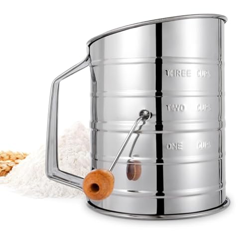 La Mejor Recopilación de Tamices los más recomendados. 41 U Chef Cernidor de Harina, Tamiz de Harina de 3 Tazas, Tamizador de Harina para Hornear, Espolvoreado de Harina, Tamiz de Harina de Acero Inoxidable con Mango Giratorio, Tamiz para...