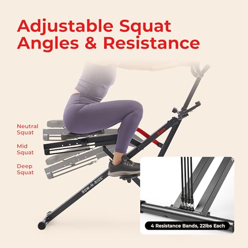 Sunny Health & Fitness Smart Heavy-Duty Row-N-Ride, Full-Body Squat Assist - image 3