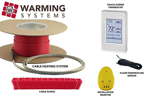 35 Sqft Warming Systems 120 V Electric Tile Radiant Floor Heating Cable With Touch Screen Programmable Thermostat, Including Thermostat Sensor, Installation Monitor And Cable Guides #TOP1