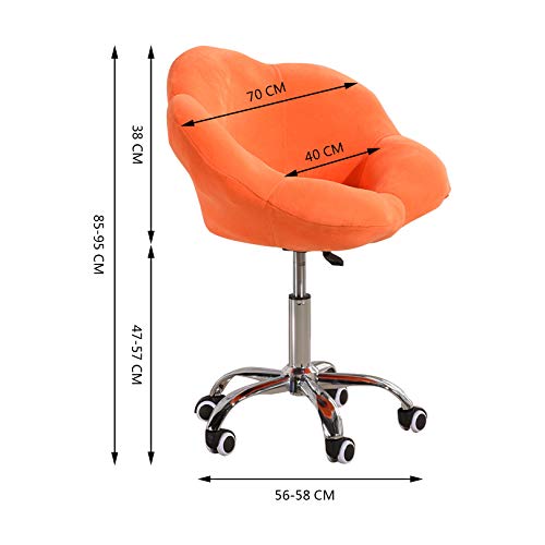 Chaise d'ordinateur pivotante réglable à 360 degrés en velours gris