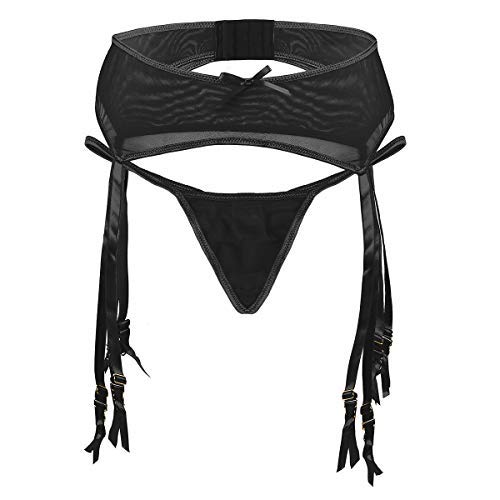 Slocyclub Women's Garter Belt/Suspender Belt with Straps Metal Clasp for Sexy Stocking Lingerie Sets