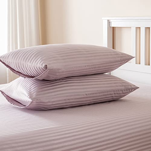 image for LINENOVA 4PCS Stripe Bed Sheet Set Queen Size – 1800TC Hotel Luxury 