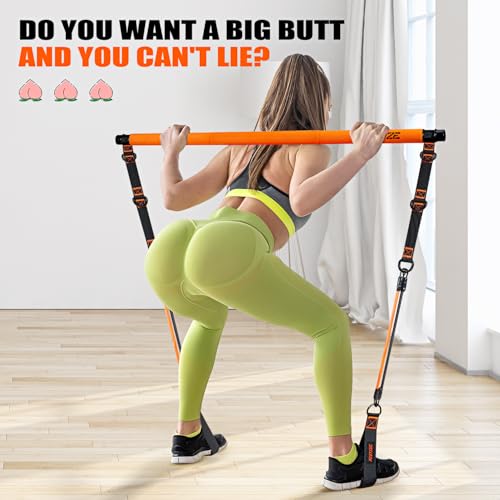 Kutize STRENGTH TRAINING EQUIPMENT Pilates Bar Kit With Resistance Bands, Pilates Equipment, Multifunctional Pilates Bar For Women & Men, Pilates Bar Kit For For Hip, Back, Arm, Full-Body Workouts, Home Gym Strength Training Equipment thumb #1