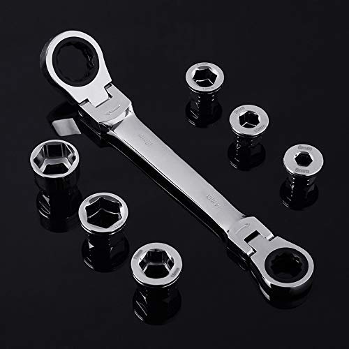 Juego de Llaves de Vaso universales de 6-19 mm con Llave de carraca de Caja Doble Llave combinada de carraca Reversible de Doble Cabezal 13 en 1