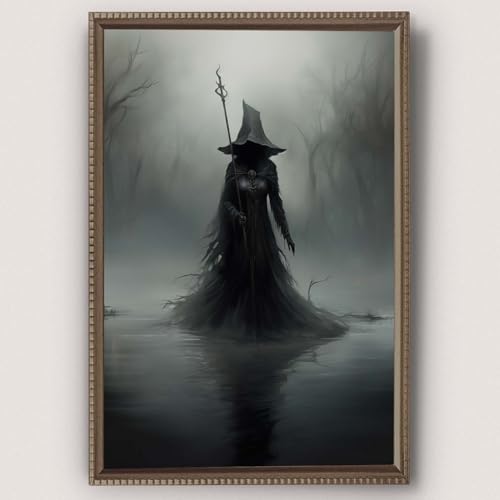 Gothic Witch Wall Art Vintage Witch Wall Art for Bathroom