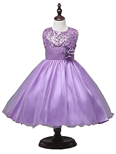 stylesilove Little Kid Girls Sleeveless Sequin Tulle Flower Girl Dress Wedding Pageant Party Dresses, 5 Colors2