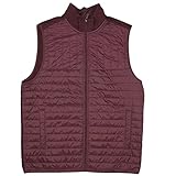 Perry Ellis Men's Nylon Quilted Vest, Port, 2X Large