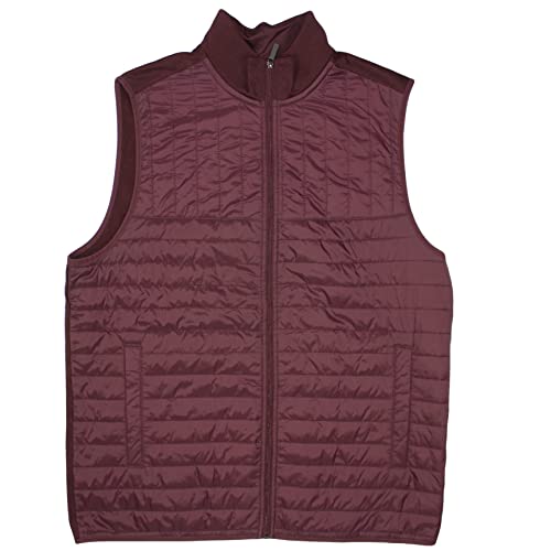 Perry Ellis Men's Nylon Quilted Vest, Port, 2X Large #TOP23