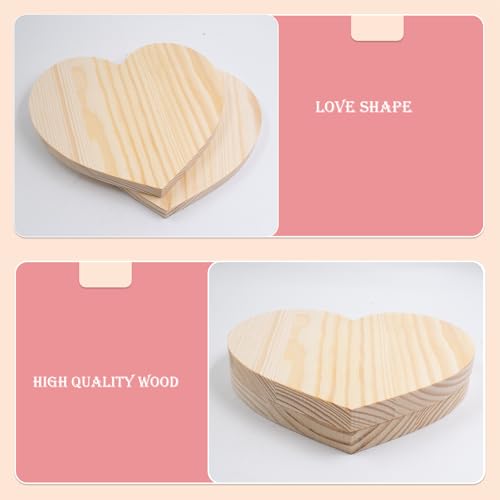 2 PCS Hand Casting Sculpture Base, Unfinished Heart Shaped Pine Wood Love Display Base Couples Hand Molds Casting Kit for Wedding Gift, Keepsake Display DIY Crafts (Includes Heart Base Only) - Thumbnail 3