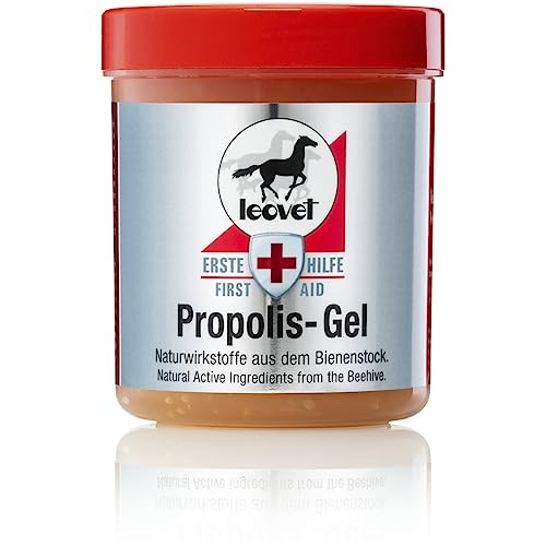 RL24 leovet - Erste Hilfe Propolis Gel für Pferde | Pferdebalsam mit ätherischen Ölen | unterstützt Wundheilung | antibakterielle Wundsalbe | Pferdesalbe bei Ekzemen & Insektenstichen | 1 x 350 ml