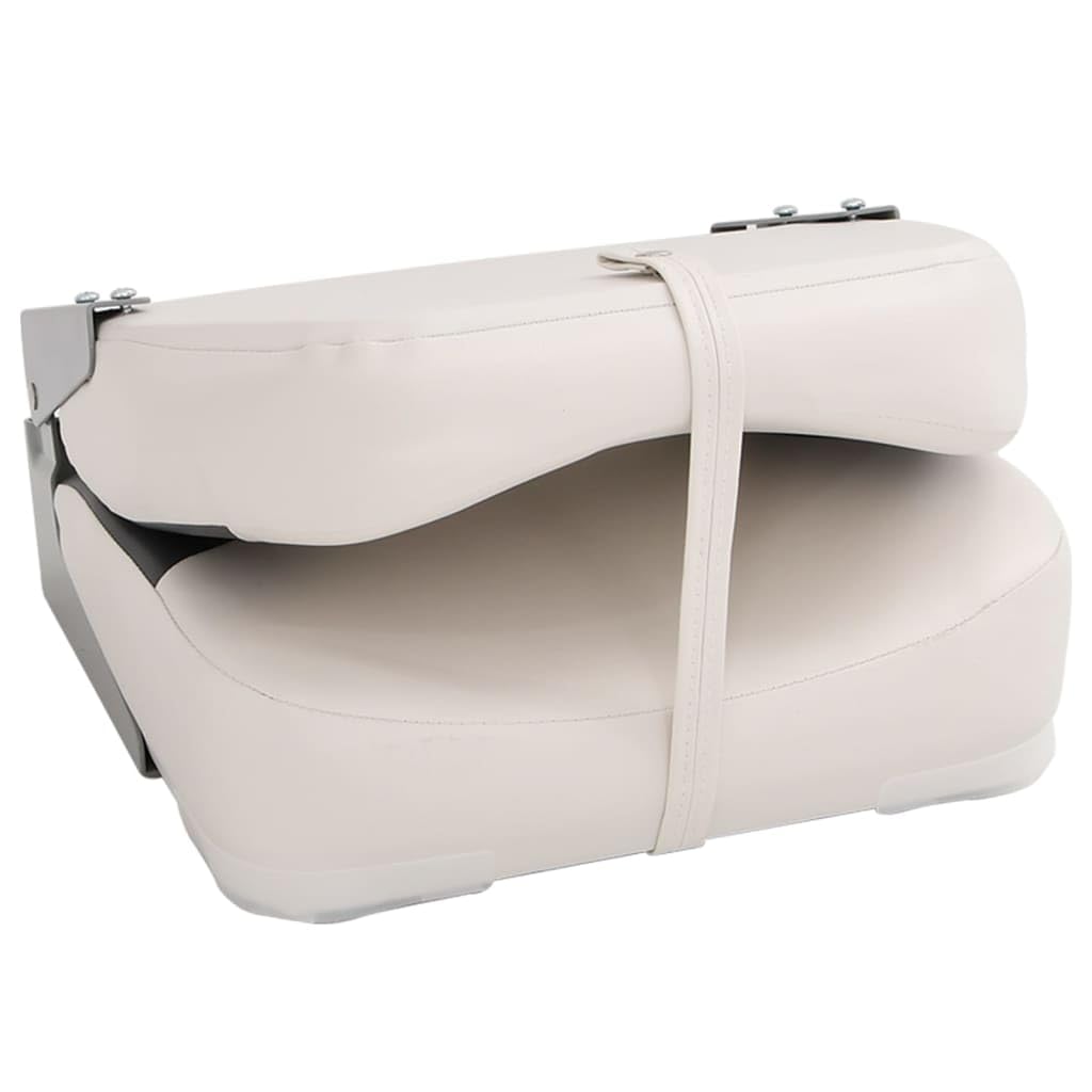 vidaXL 1/2x Sedile per Barca Pieghevole con Cuscino Blu-Bianco 41x36x48 cm