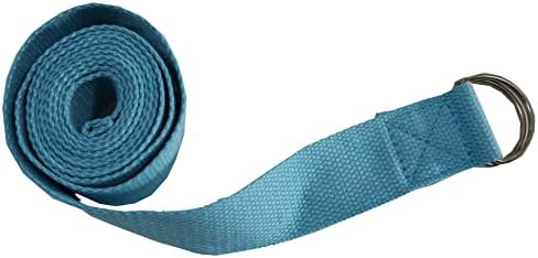 VLFit Set of 2 Hi-Density Yoga Blocks with Yoga D Ring Cotton Stretch Strap - Colour BLUE