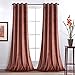Roslynwood Peach Velvet Curtains 96 inches - Kids Room Velvet Privacy Drapes Light Blocking Grommet Curtains for Drawing Room/Hall, Peach, 52 by 96 Inches, 2 Panels