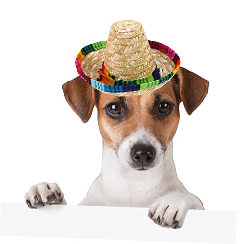 Housoutil chapéu de palha tecido para animal de estimação roupa de páscoa para chapéus vestidos somb
