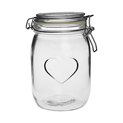 Nicola Spring Heart Shaped Glass Storage Jar 1000ml