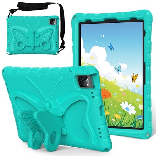 Coque iPad 11 2025 enfant : protection verte avec support pour les voyages et les devoirs