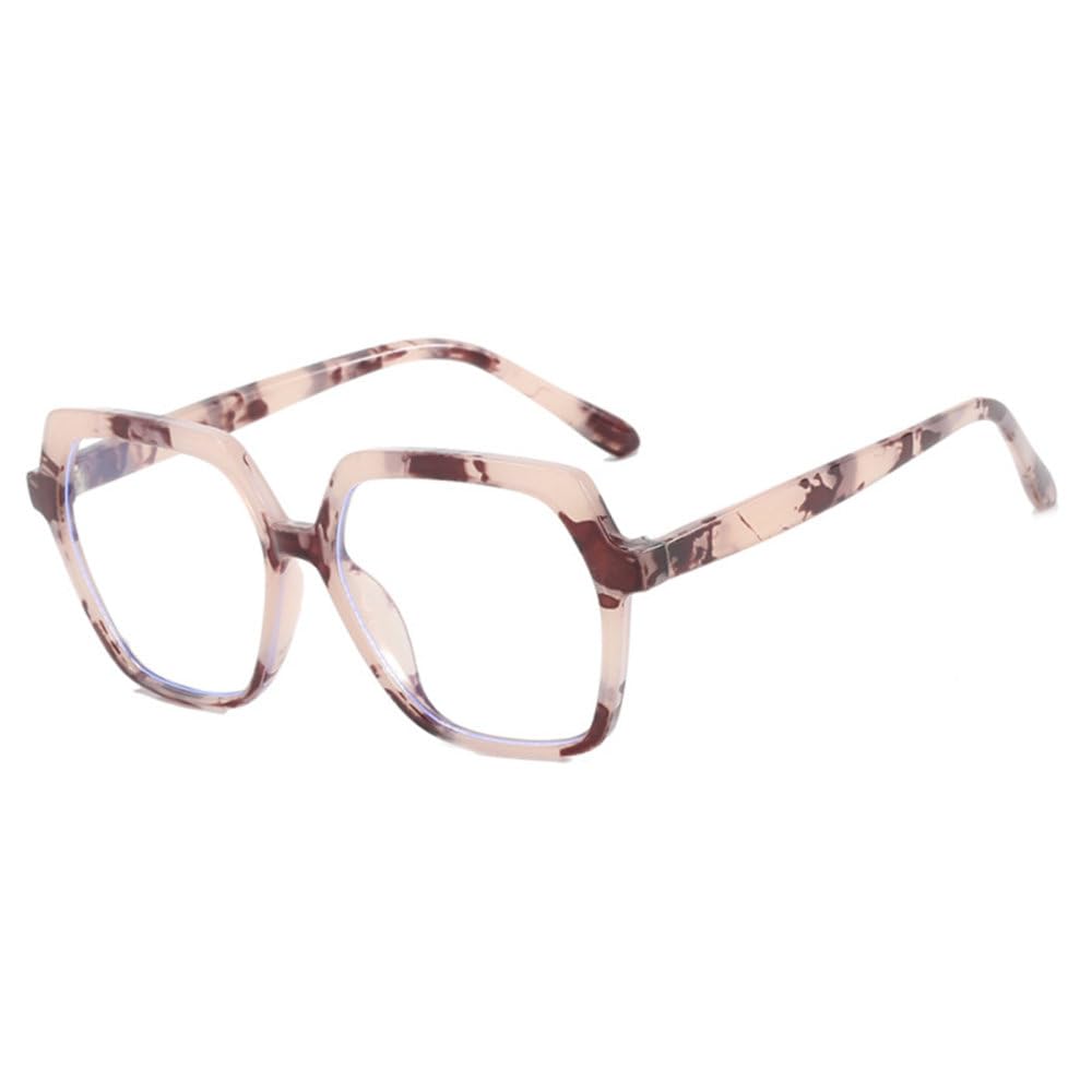 Lunettes miroir plat polygone ambre au design géométrique unique - 6