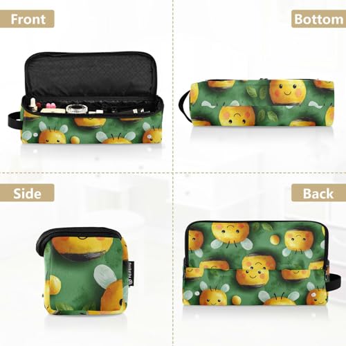 Cute Bees Estuche de Viaje 2 en 1 para Rizador con Alfombrilla Resistente al Calor Impermeable Bolsa Abierta para Plancha y Accesorios de Cuidado Capilar miniatura 5