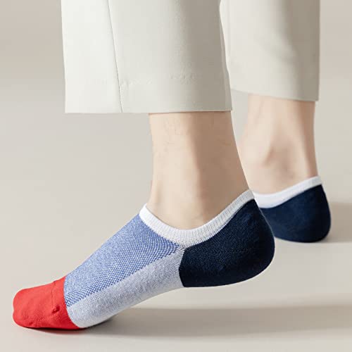 Mottee&Zconia Low Cut No Show Socks for Mens One piece Traceless Silicone Upgrades Non-Slip Senseless Invisible Cotton Socks