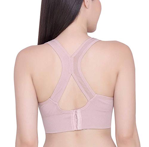 Image of GLAMORAS Women's Sports Bra for Women | Padded Racerback | Low Impact Active Wear | Gym, Workout, Jogging, Fitness & Yoga | Non Wired Back Hook | Nylon Spandex | M-2XL